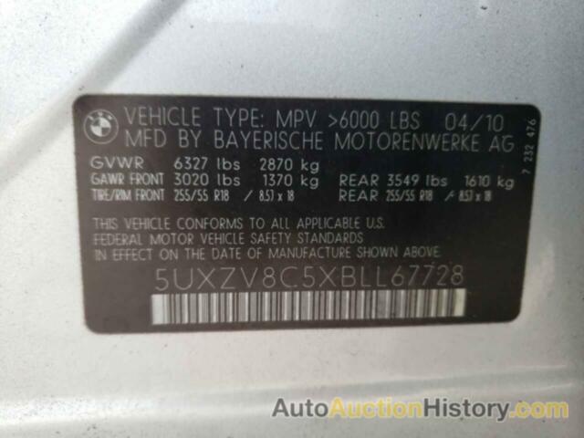 BMW X5 XDRIVE50I, 5UXZV8C5XBLL67728