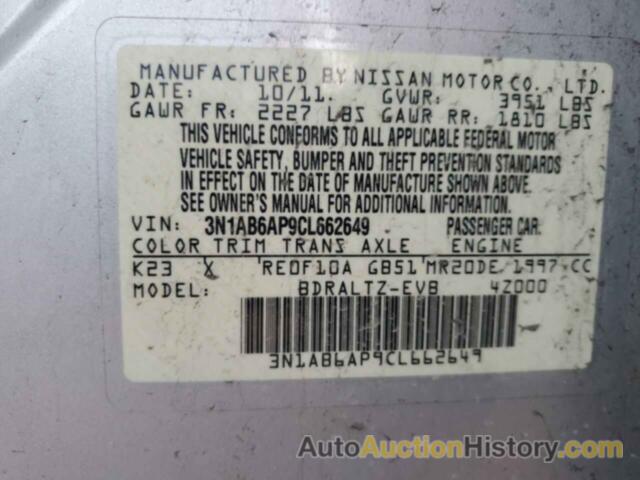 NISSAN SENTRA 2.0, 3N1AB6AP9CL662649