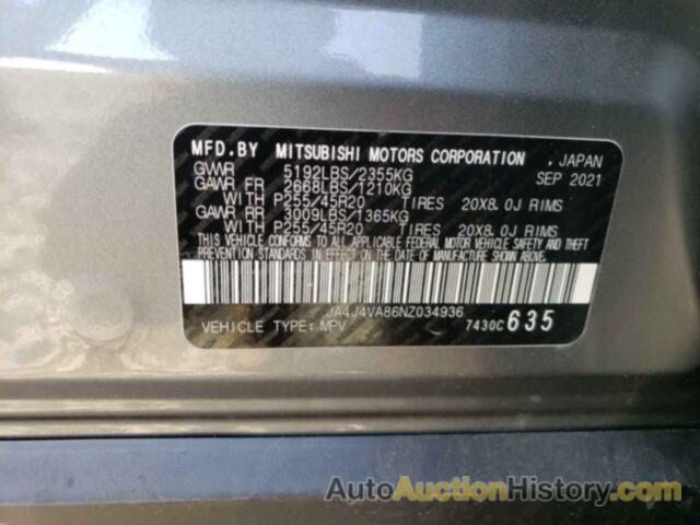 MITSUBISHI OUTLANDER SEL, JA4J4VA86NZ034936