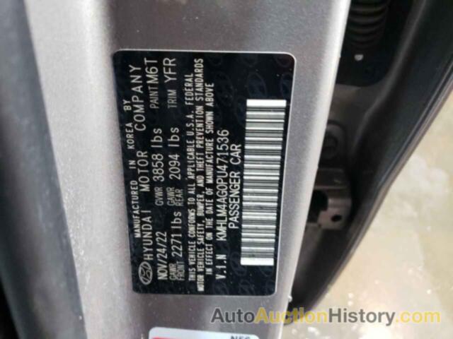 HYUNDAI ELANTRA SEL, KMHLM4AG0PU471536