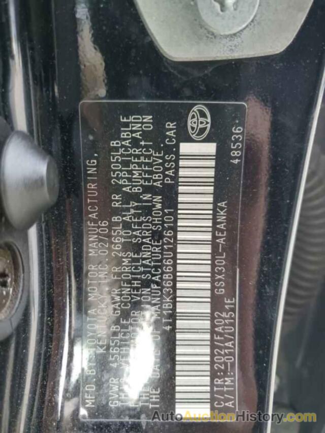 TOYOTA AVALON XL, 4T1BK36B66U126101