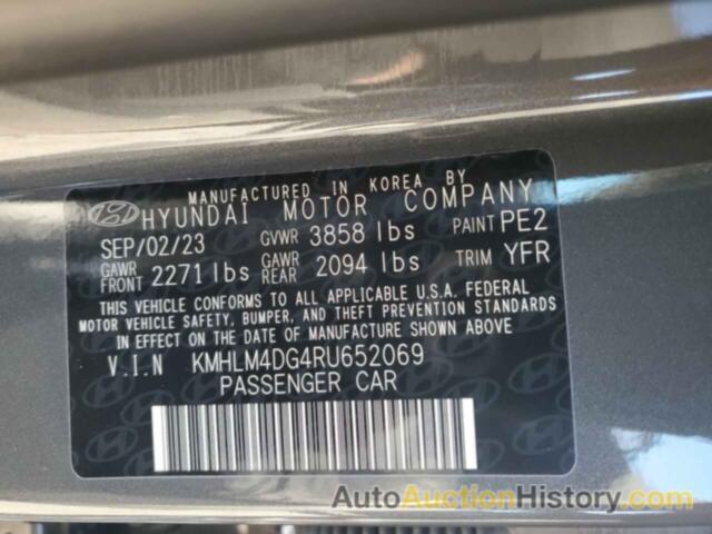 HYUNDAI ELANTRA SEL, KMHLM4DG4RU652069