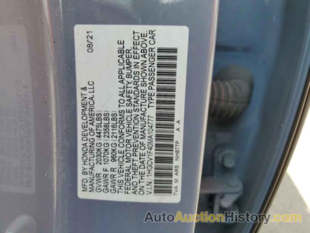 HONDA ACCORD SPORT SE, 1HGCV1F40MA104777