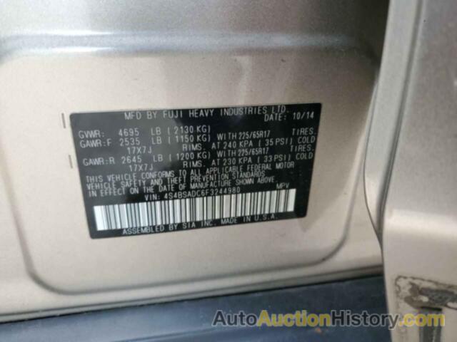 SUBARU OUTBACK 2.5I PREMIUM, 4S4BSADC6F3244980