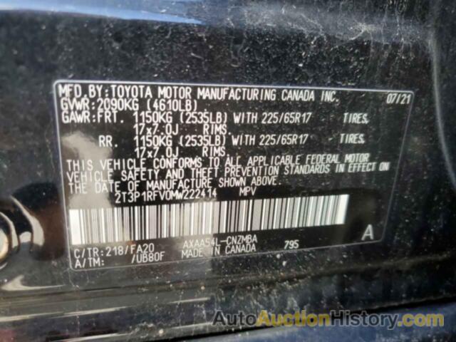 TOYOTA RAV4 XLE, 2T3P1RFV0MW222414