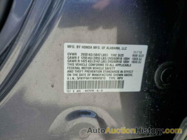 HONDA PILOT LX, 5FNYF6H11KB045213