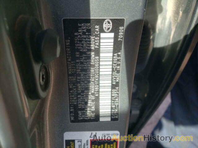 TOYOTA CAMRY HYBRID, 4T1BD1FK9CU006058