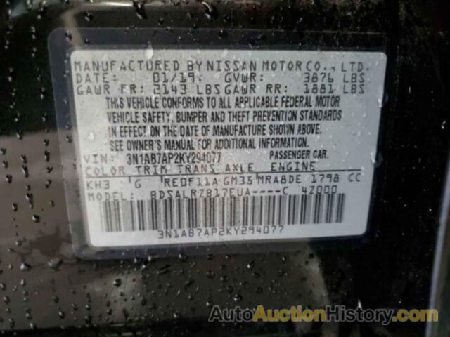 NISSAN SENTRA S, 3N1AB7AP2KY294077