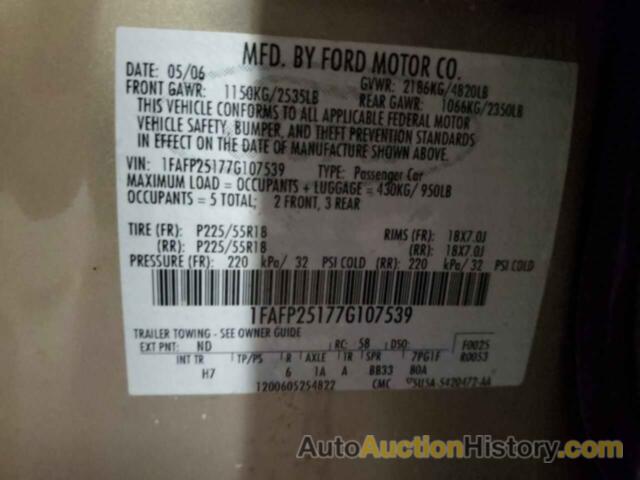 FORD 500 LIMITED, 1FAFP25177G107539