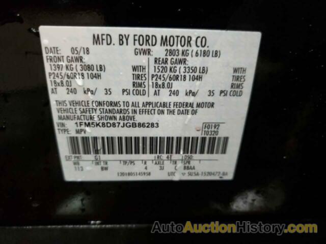 FORD EXPLORER XLT, 1FM5K8D87JGB86283