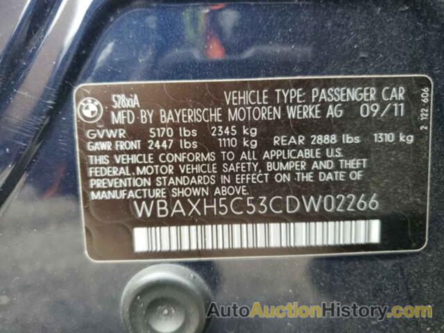 BMW 5 SERIES XI, WBAXH5C53CDW02266