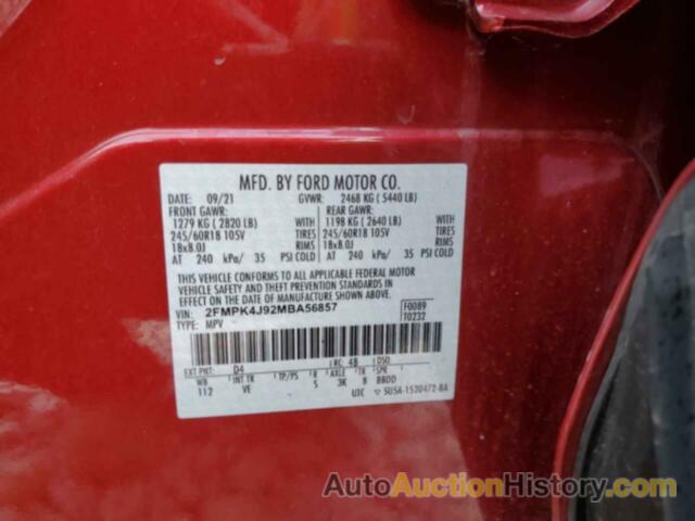 FORD EDGE SEL, 2FMPK4J92MBA56857