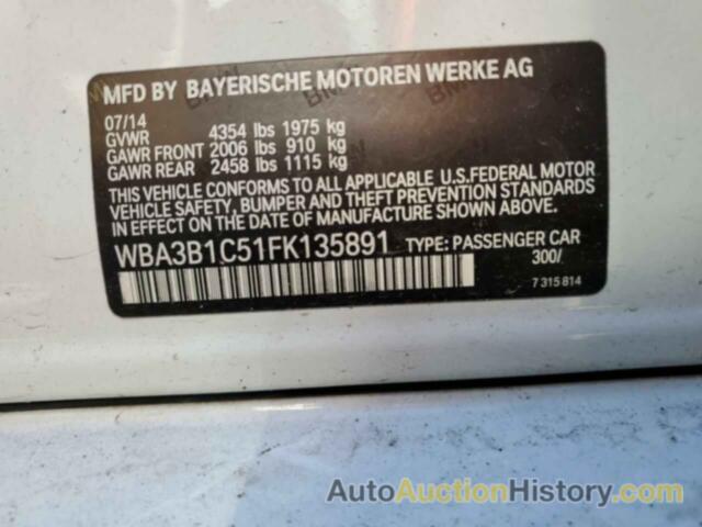 BMW 3 SERIES I, WBA3B1C51FK135891