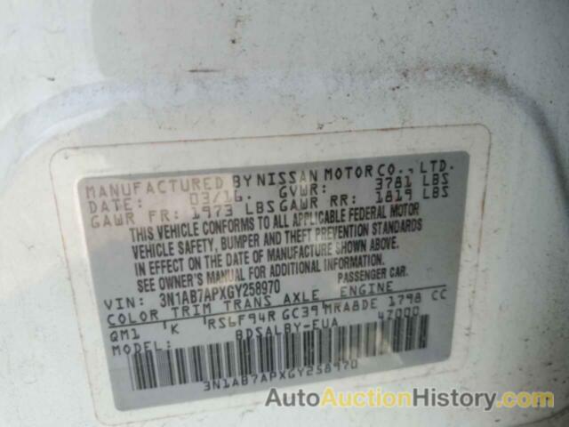 NISSAN SENTRA S, 3N1AB7APXGY258970
