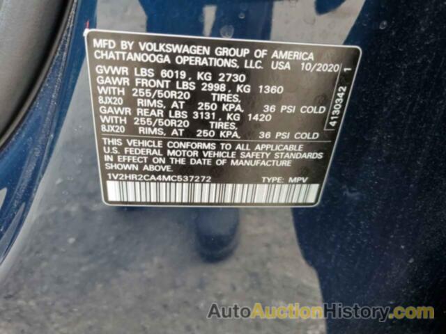 VOLKSWAGEN ATLAS SE, 1V2HR2CA4MC537272