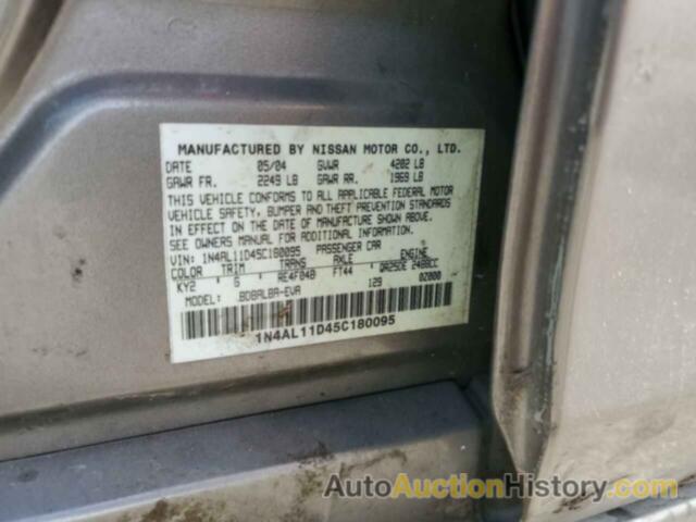 NISSAN ALTIMA S, 1N4AL11D45C180095