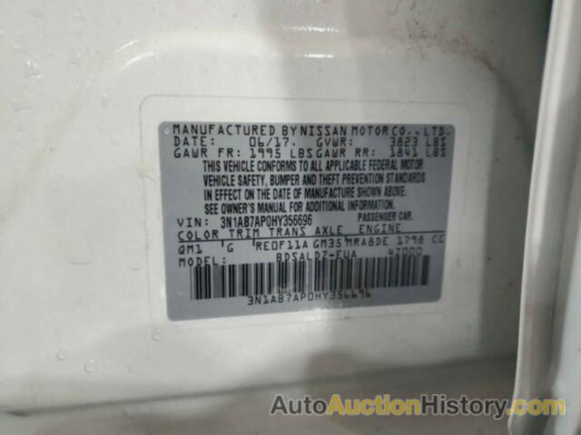 NISSAN SENTRA S, 3N1AB7AP0HY356696