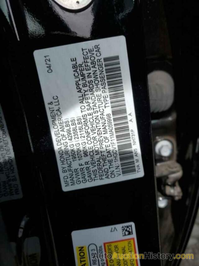 HONDA ACCORD LX, 1HGCV1F11MA059998