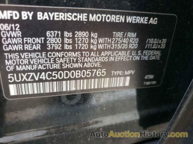 BMW X5 XDRIVE35I, 5UXZV4C50D0B05765