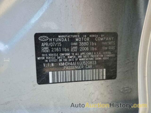 HYUNDAI ELANTRA SE, KMHDH4AE6GU520813