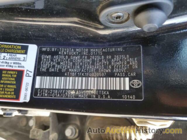 TOYOTA CAMRY LE, 4T1BF1FK1FU020597