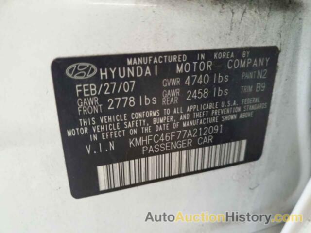 HYUNDAI AZERA SE, KMHFC46F77A212091