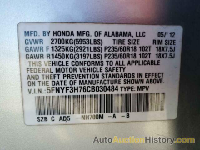 HONDA PILOT EXLN, 5FNYF3H76CB030484