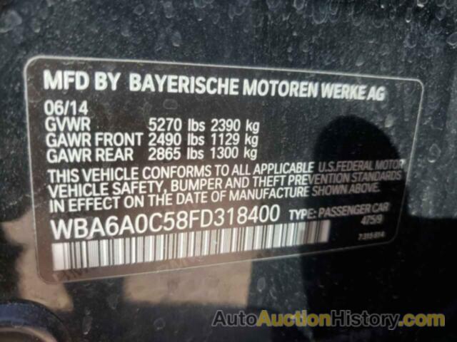 BMW 6 SERIES I GRAN COUPE, WBA6A0C58FD318400