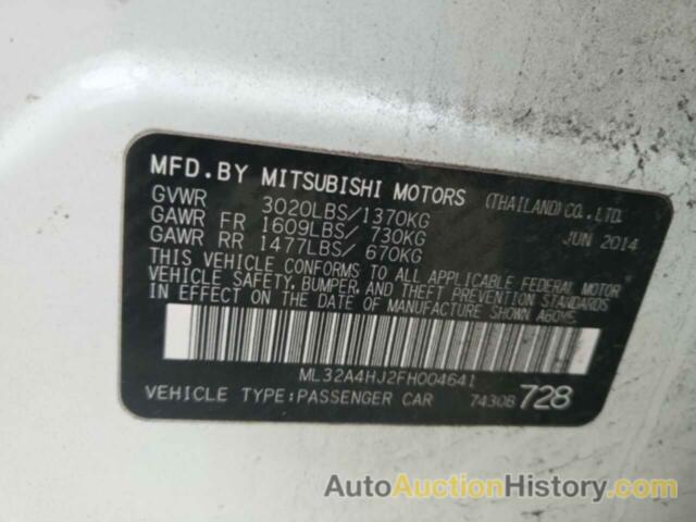 MITSUBISHI MIRAGE ES, ML32A4HJ2FH004641