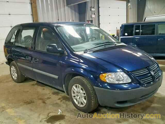 2006 DODGE CARAVAN SE SE, 1D4GP25R16B744574