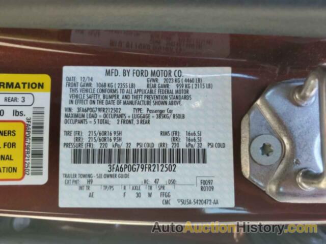 FORD FUSION S, 3FA6P0G79FR212502