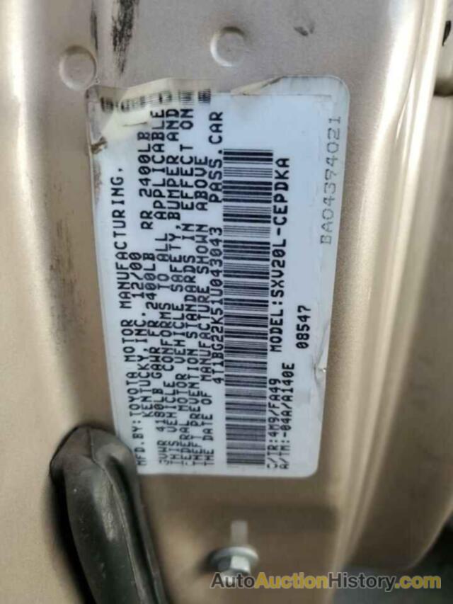 TOYOTA CAMRY CE, 4T1BG22K51U043043