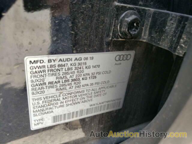 AUDI Q7 PREMIUM PLUS, WA1LAAF76KD047592