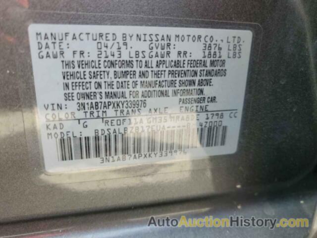 NISSAN SENTRA S, 3N1AB7APXKY339976