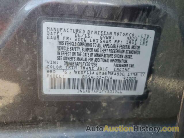 NISSAN SENTRA S, 3N1AB7AP1FY301266