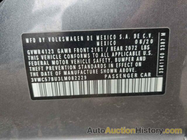 VOLKSWAGEN JETTA S, 3VWC57BU3LM082229