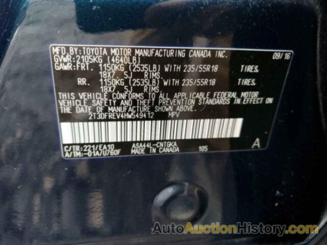 TOYOTA RAV4 LIMITED, 2T3DFREV4HW549412