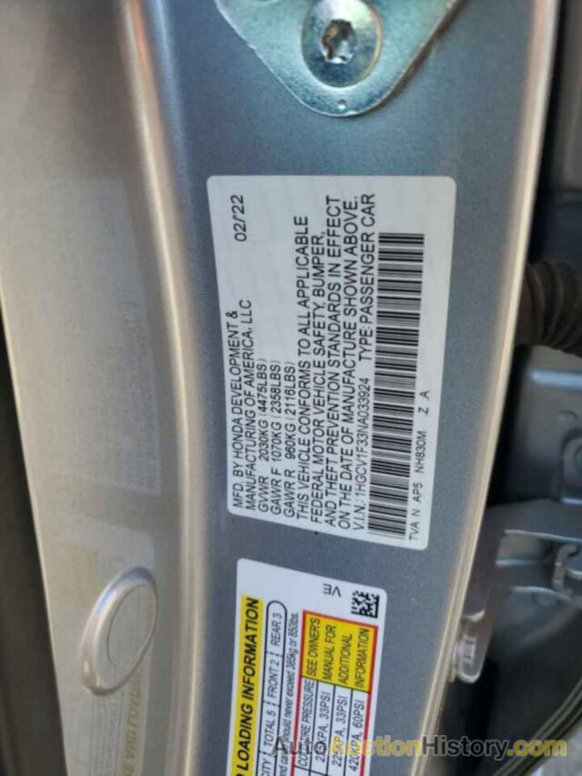 HONDA ACCORD SPORT, 1HGCV1F33NA033924