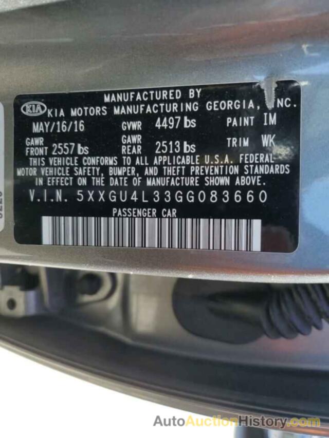 KIA OPTIMA EX, 5XXGU4L33GG083660