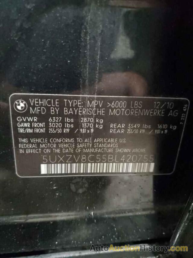BMW X5 XDRIVE50I, 5UXZV8C55BL420755