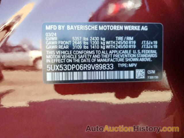 BMW X3 XDRIVE30I, 5UX53DP06R9V89833