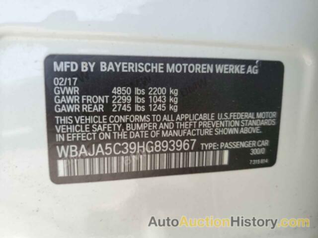 BMW 5 SERIES I, WBAJA5C39HG893967