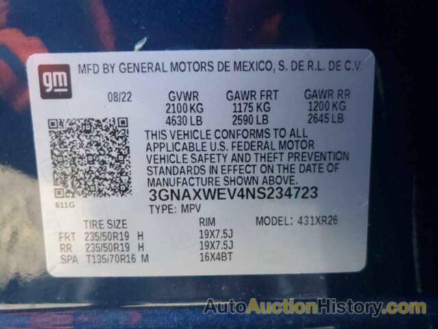 CHEVROLET EQUINOX RS, 3GNAXWEV4NS234723