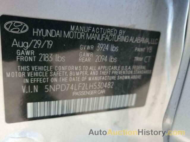 HYUNDAI ELANTRA SE, 5NPD74LF2LH530482