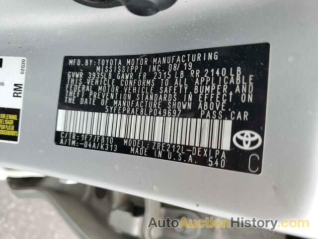 TOYOTA COROLLA LE, 5YFEPRAE8LP049697