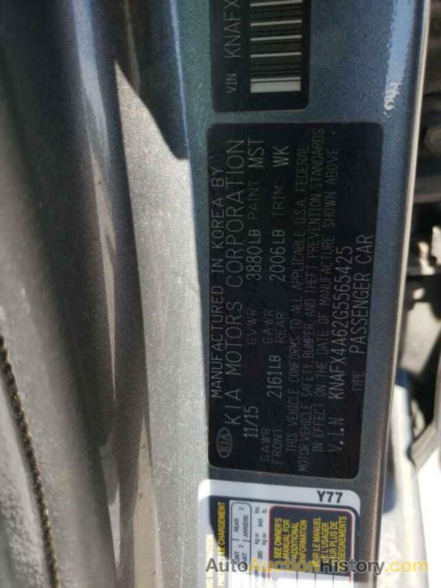 KIA FORTE LX, KNAFX4A62G5565425