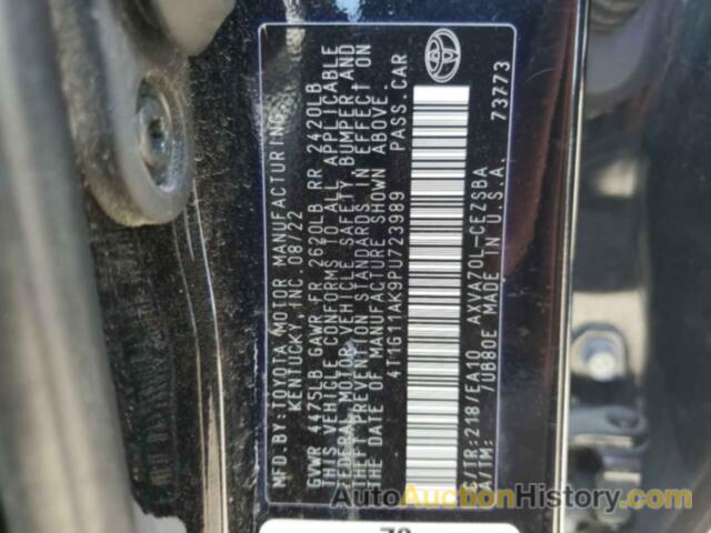 TOYOTA CAMRY SE NIGHT SHADE, 4T1G11AK9PU723989