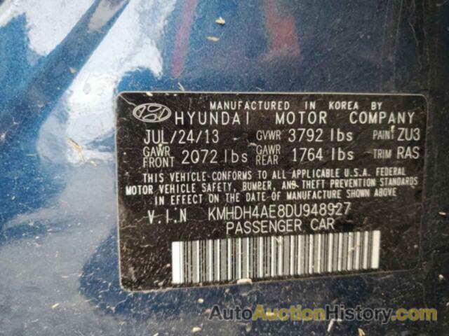 HYUNDAI ELANTRA GLS, KMHDH4AE8DU948927