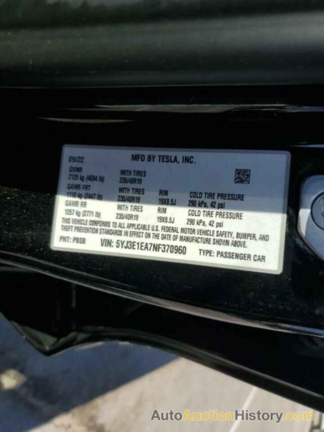 TESLA MODEL 3, 5YJ3E1EA7NF370960