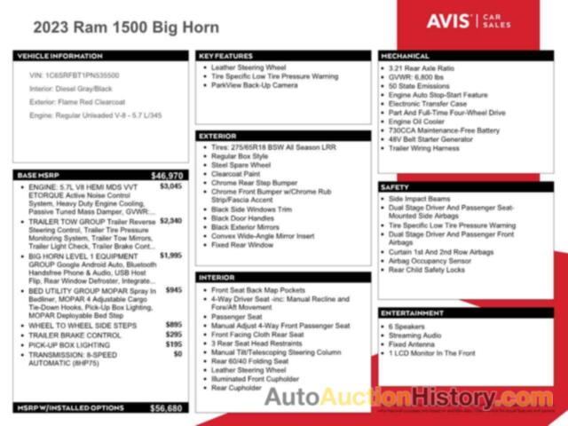 RAM 1500 BIG HORN/LONE STAR, 1C6SRFBT1PN535500